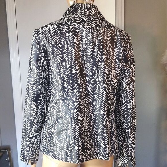 Women's Size Small À La Carte Black and White Zip up Jacket with Front Pockets - Picture 2 of 16
